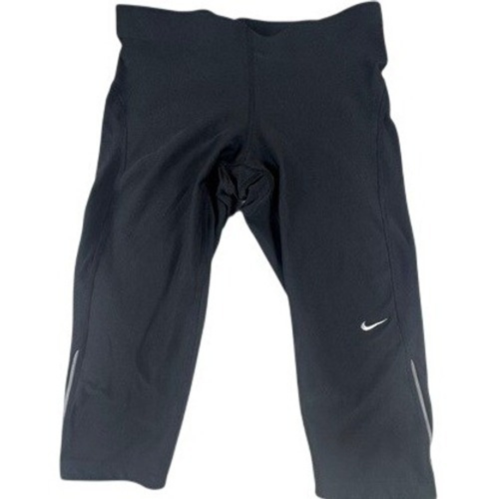 Nike Dri-FIT Womens Medium Black Athletic Capri Running Tights Drawstring Pocket